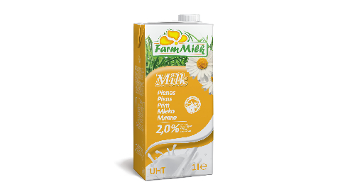 Piens FARM MILK UHT, 1 l, 2%