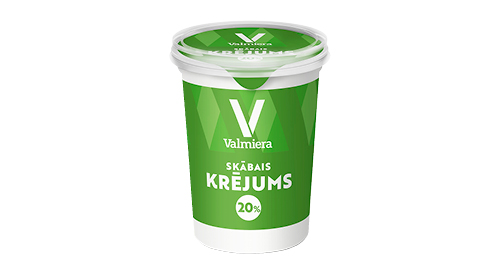 Skābais krējums VALMIERA, 450 g, 20%