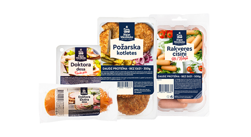 Pārstrādātās gaļas produkcijai RĪGAS MIESNIEKS