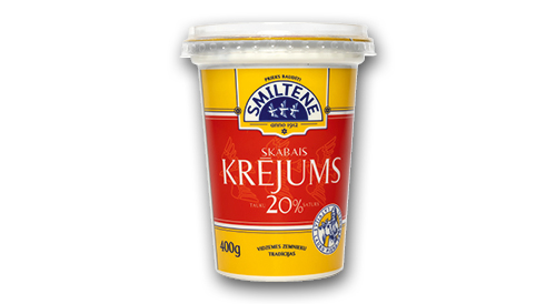 Skābais krējums SMILTENE, 400 g, 20%