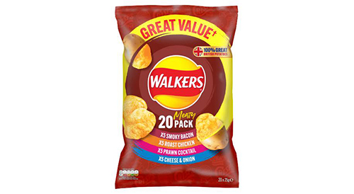 Čipsi dažādās garšās WALKERS Meat.20x25g