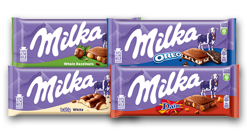 Šokolāde MILKA, 95 g vai 100 g, četri veidi