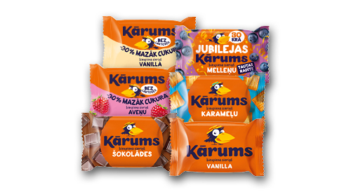 Biezpiena sieriņš KĀRUMS, 40 vai 45 g, dažādi veidi