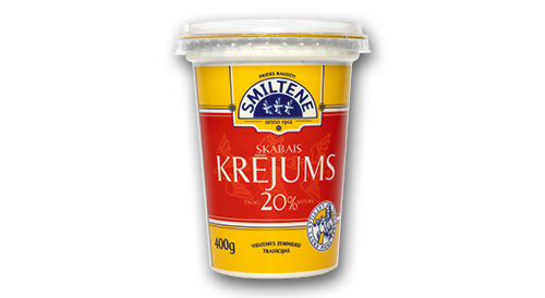 Skābais krējums SMILTENE, 400 g, 20%